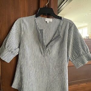 Gilli Blue Stripe Popover Top